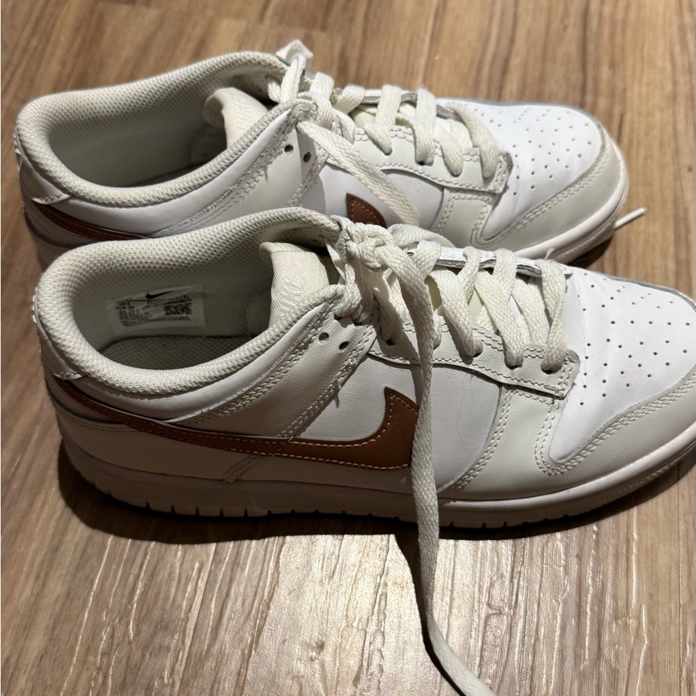 Nike White and Tan Sneakers